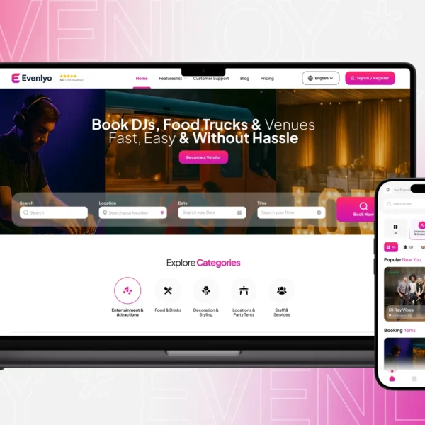 Evenlyo SaaS Platform | Multi Vendor Event Rental CRM & CMS