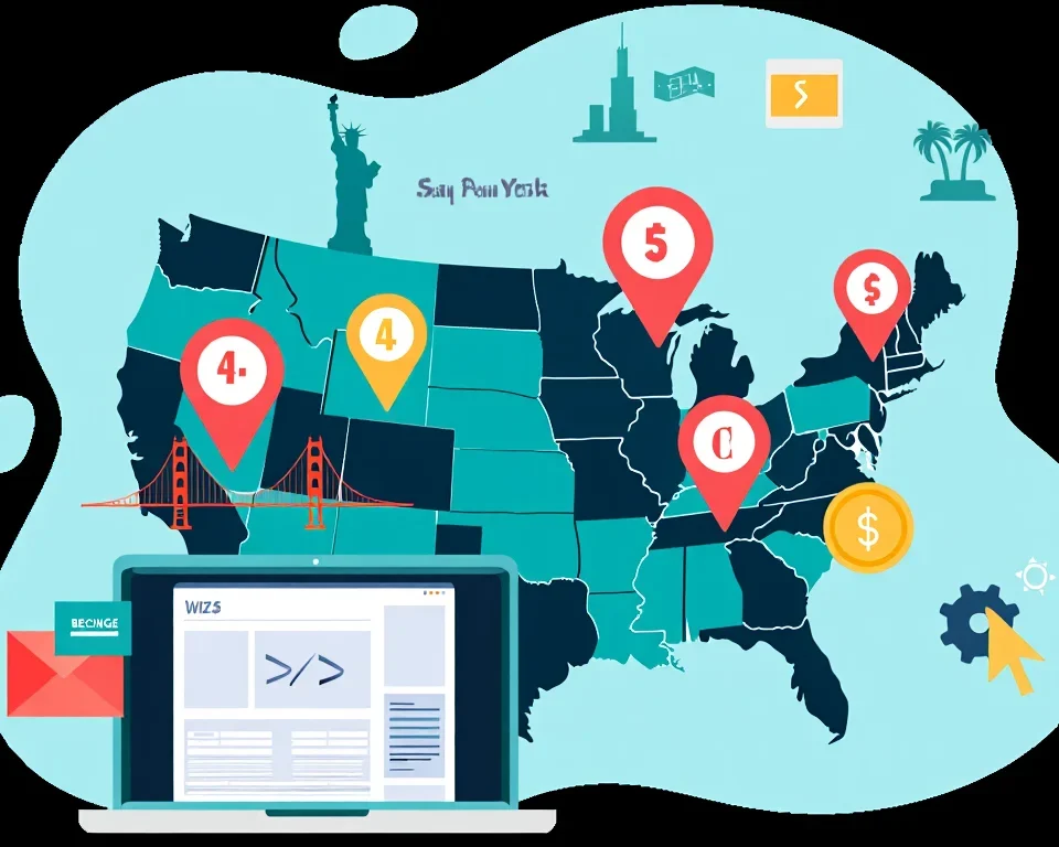 USA Web Dev City Guide Vector USA Web Dev City Guide Vector