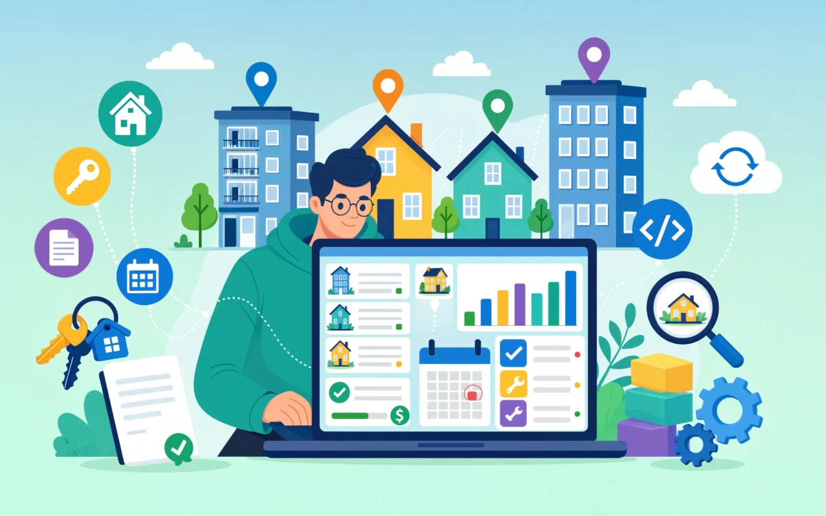 Real Estate Management Software Development Guide make one image